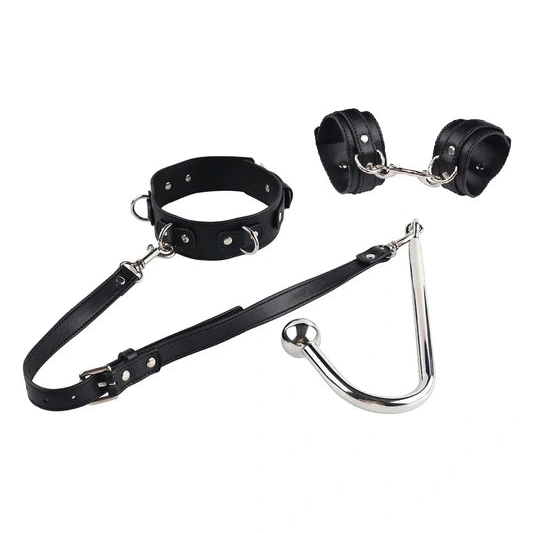 5334 Collar Cuffs Hook and Anal with Elegant Beaded 0215